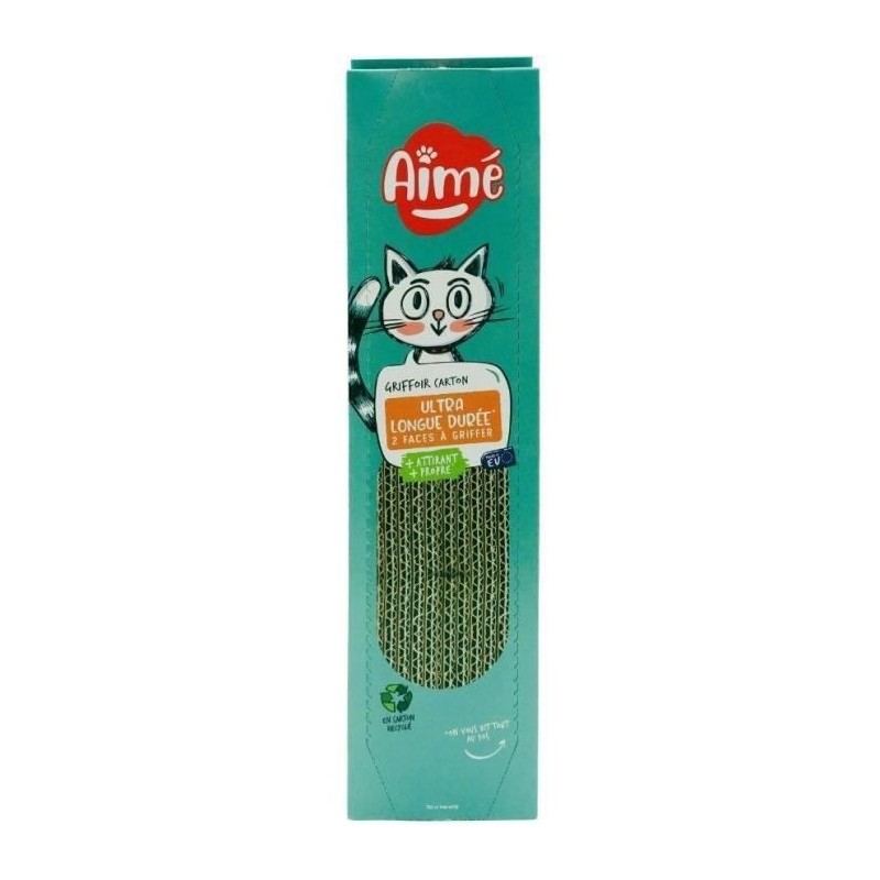 Griffoire en carton - AIMÉ - Pour Chat, Planche a Gratter Double face Super Résistant et Longue Durée, Senteur Herbe a Chat Griffoire en carton - AIMÉ - Pour Chat, Planche a Gratter Double face Super Résistant et Longue Durée, Senteur Herbe a Chat
