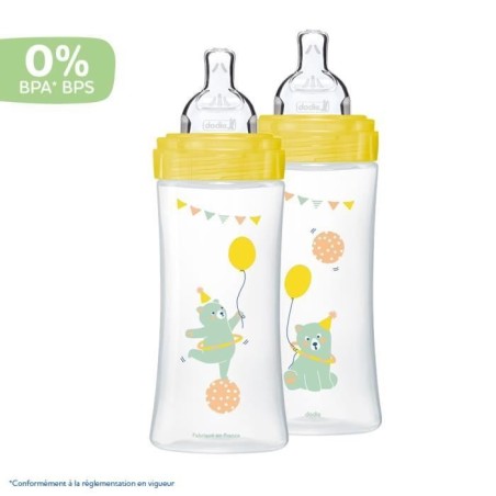 Dodie Biberon Sensation+ Anti-Coliques +6m Ours Lot de 2 x 330ml