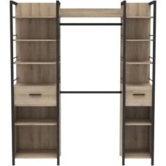 Kit dressing placard extensible - RIGA - Chene Kronberg / Noir mat - 179 x 47,9 x 207,5 cm - DEMEYERE