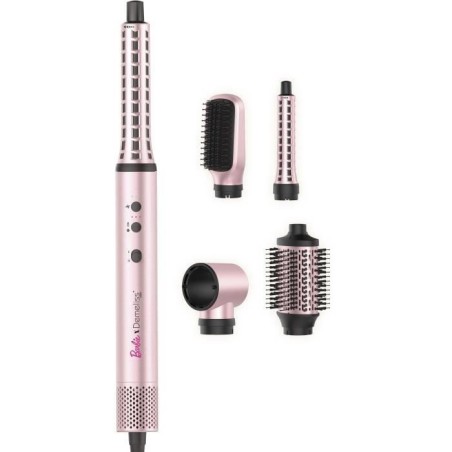 Brosse soufflante - DEMELISS - Air Flow Styler Barbie Edition - 3 vitesses - Rose