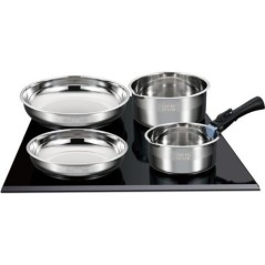 Batterie de cuisine induction - Arthur Martin - AM4485 - Acier inoxydable - 10 pieces - Poignée amovible - Tous feux dont induc
