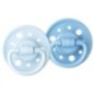 Sucette Dodie Gaia +0m Bord de Mer Lot de 2 - Sucette ronde - Caoutchouc naturel - Lent - Blanc