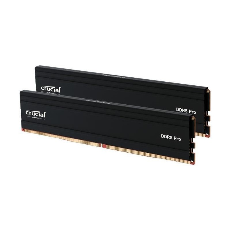 Mémoire RAM - CRUCIAL - DDR5 PRO - Kit 48 Go (2 x 24 Go) - 6000 MT/s - UDIMM - CL48 - CP2K24G60C48U5