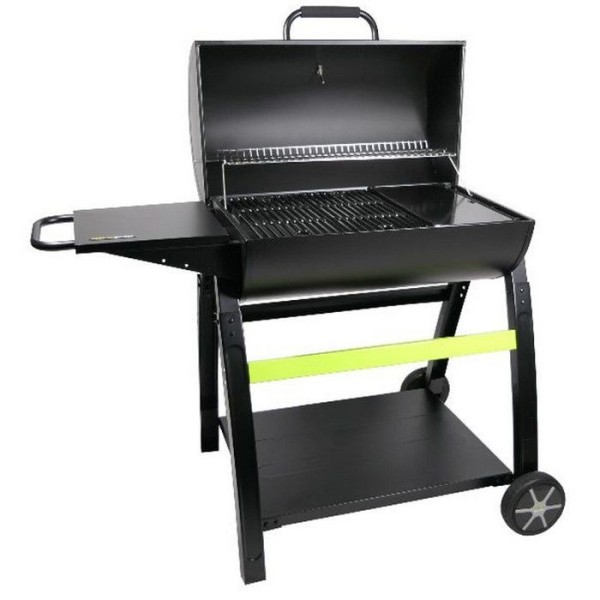 Barbecue charbon de bois COOK'IN GARDEN Tonino - Barbecue Rond Avec Thermometre, Panier Combustion - Noir
