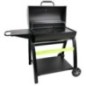 Barbecue charbon de bois COOK'IN GARDEN Tonino - Barbecue Rond Avec Thermometre, Panier Combustion - Noir