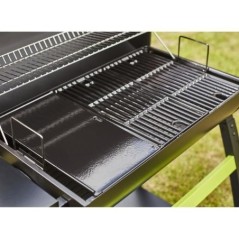 Barbecue charbon de bois COOK'IN GARDEN Tonino - Barbecue Rond Avec Thermometre, Panier Combustion - Noir