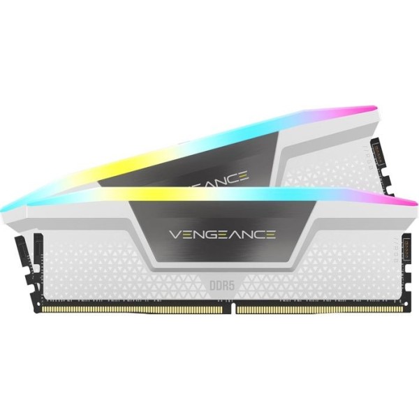 Corsair Vengeance RGB DDR5 32 Go (2 x 16 Go) 6000 MHz CL36 - Blanc - Kit Dual Channel 2 barrettes de RAM RGB DDR5 PC5-48000 -