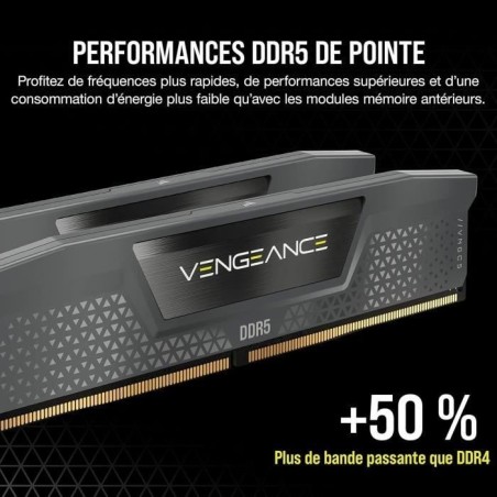 Corsair Vengeance DDR5 64 Go (2 x 32 Go) 6000 MHz CL40 - Kit Dual Channel 2 barrettes de RAM DDR5 PC5-48000