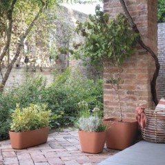 Pot de fleurs carré - DEROMA - Origin - 12 L - Terre cuite