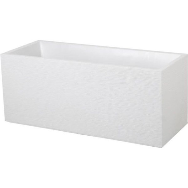 EDA Jardiniere Graphit - 99,5 x 39 x H 43 cm - 97,6 L - Blanc cérusé