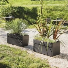 EDA Jardiniere - CAREL - Gris anthracite - 63 L - 78 x 39 x H.39 cm - Avec roulettes - Extérieur ou intérieur