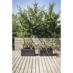 EDA Jardiniere - CAREL - Gris anthracite - 63 L - 78 x 39 x H.39 cm - Avec roulettes - Extérieur ou intérieur
