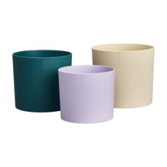 Pot de fleur - Elho - Lex Pott - Set 14 - Blanc Vert Violet - L 14 x B 13.8 x H 12 cm - Intérieur - 100% recyclé
