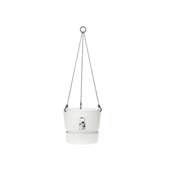 ELHO Pot de fleurs a suspendre Greenville 24 - Extérieur - Ø 23,9 x H 20,3 cm - Blanc