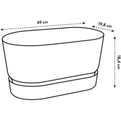 Planteur Ovale ELHO - GREENVILLE - Plastique recyclé - Résistant au gel - Ø50 - Noir