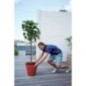 Pot de fleur - Elho - Loft Urban Rond - Roues 40 - Rouge - L 39 x B 38.5 x H 35 cm - Extérieur - 100% recyclé