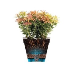 Pot de fleur - Elho - Loft Urban Rond - Roues 50 - Rouge - L 49 x B 48.5 x H 45 cm - Extérieur - 100% recyclé