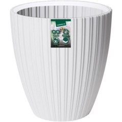 Pot de fleurs - Garden ID - Fancy - 40 x 42 cm - Pour jardin, balcons ou intérieurs - Blanc