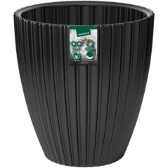Pot de fleurs - Garden ID - Fancy - 40 x 42 cm - Pour jardin, balcons ou intérieurs - Noir