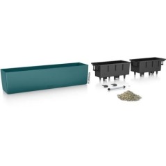 Jardiniere - Balconera color 80 - Kit complet - Bleu pétrole - 12 L - LECHUZA