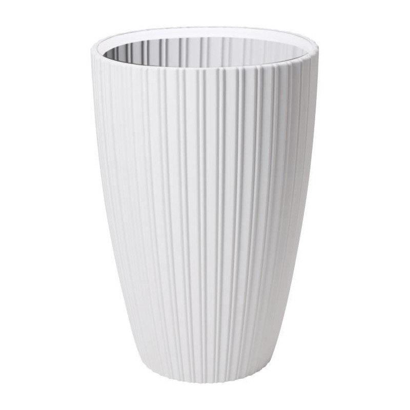 Pot de fleurs - GARDEN ID - Fancy - 40 x 58 cm - Pour jardin, balcons ou intérieurs - Blanc