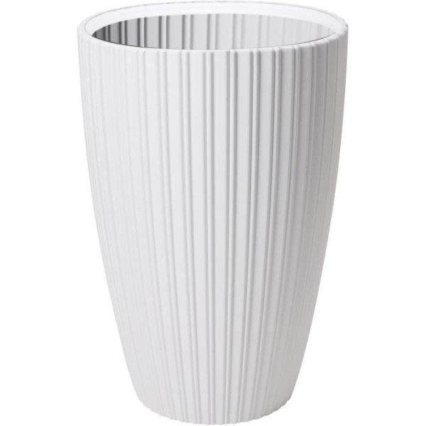 Pot de fleurs - GARDEN ID - Fancy - 40 x 58 cm - Pour jardin, balcons ou intérieurs - Blanc