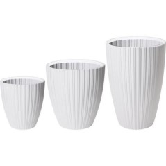 Pot de fleurs - GARDEN ID - Fancy - 40 x 58 cm - Pour jardin, balcons ou intérieurs - Blanc