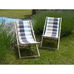 JARDIN PRIVE Chilienne matelassée J'adore - Structure en bois - Gris