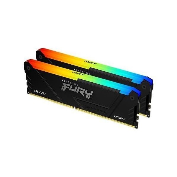 Mémoire RAM - KINGSTON - FURY Beast - RGB - 16 Go (2 x 8 Go) - DDR4 - 3600 MHz CL17 - (KF436C17BB2AK2/16)