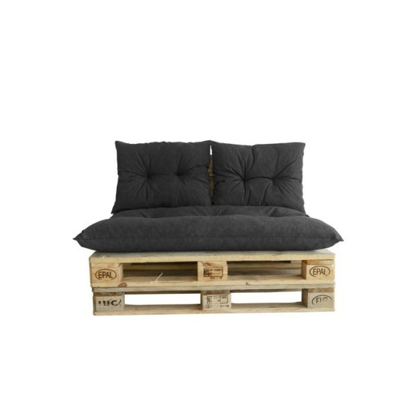 Kit palette classic - Matelas ardoise + 2 coussins dossier - JARDIN PRIVE