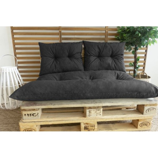 Kit palette classic - Matelas ardoise + 2 coussins dossier - JARDIN PRIVE