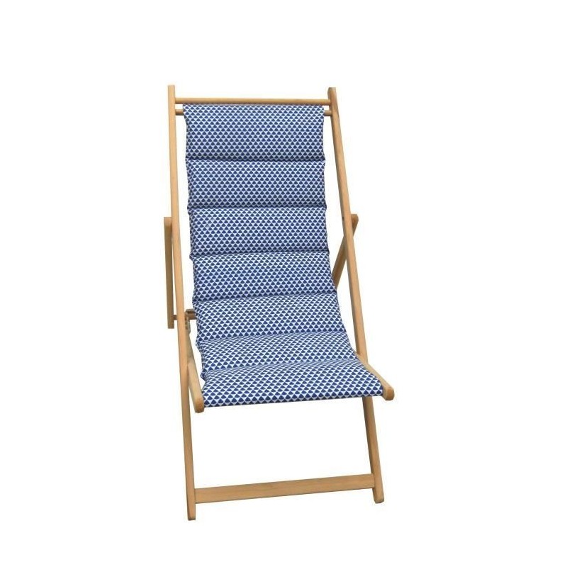 JARDIN PRIVE Chilienne matelassée Fjord - Toile amovible - Bleu Indigo