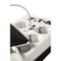 Multiprise/Parafoudre - EATON Protection Box 6 Tel USB FR - PB6TUF - 6 prises FR + 1 prise tel/RJ + 2 ports USB - Blanc & Noir