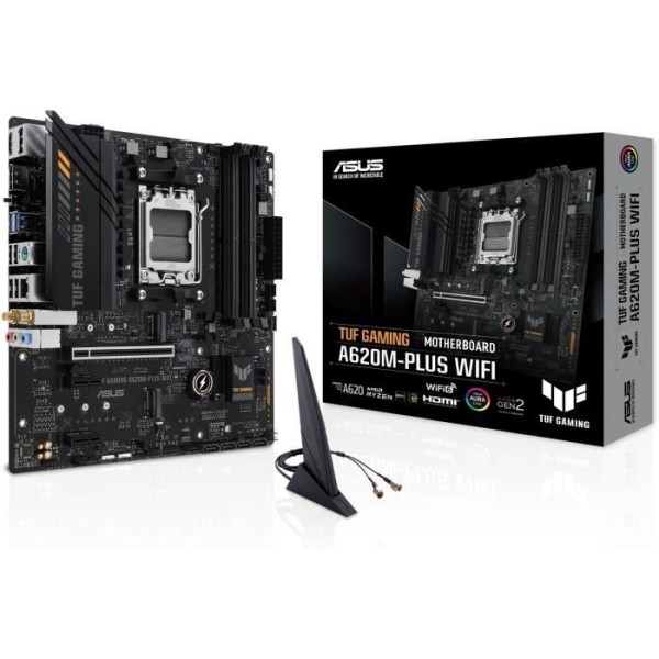 Carte mere - ASUS - TUF GAMING A620M-PLUS WIFI - AMD A620 - AM5 - DDR5-SDRAM