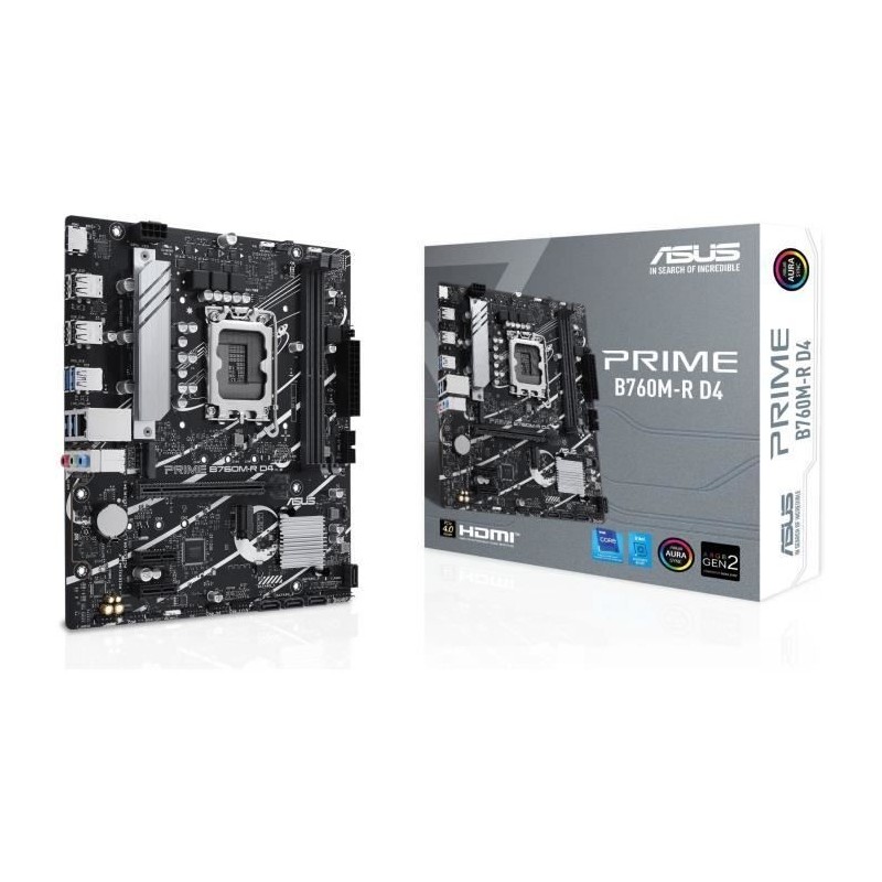 Carte mere - ASUS - PRIME B760M-R D4 - Micro ATX - Socket 1700 - DDR4 - 64 Go max