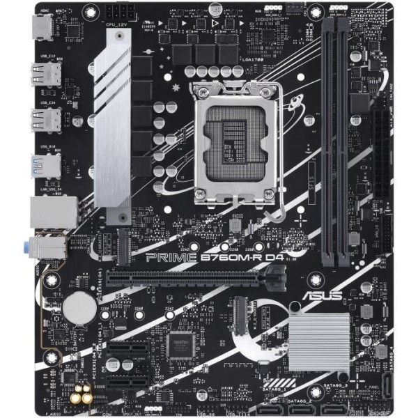 Carte mere - ASUS - PRIME B760M-R D4 - Micro ATX - Socket 1700 - DDR4 - 64 Go max