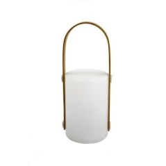 Lanterne portative rechargeable USB - GALIX - Bambou/Plastique - 4 LED WRGB - 1500mAh - Blanc
