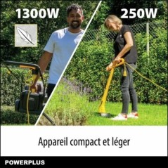 Tondeuse a gazon et Coupe-Bordure électrique - POWERPLUS - POWXG62205T- Tondeuse 1300 W & 32 mm Ø - Coupe-Bordures 250 W & 220