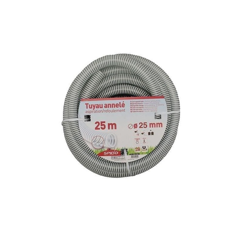 Tuyau en PVC armé - SPIDO - Souple a spirales - 25 m - Ø 25 mm