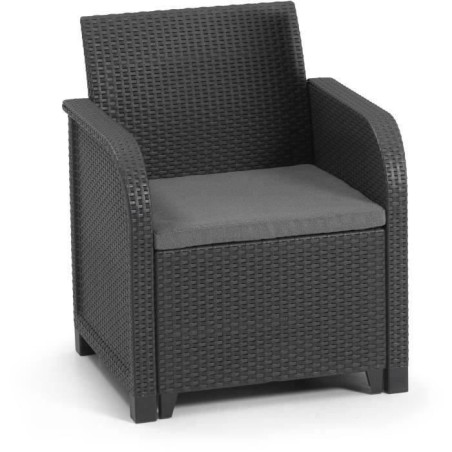 Salon de jardin en résine  Allibert by KETER - 4 personnes  SAN REMO  Gris graphite