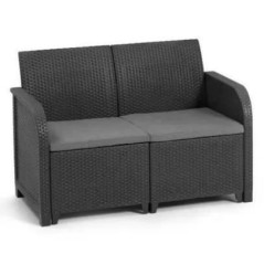 Salon de jardin en résine  Allibert by KETER - 4 personnes  SAN REMO  Gris graphite