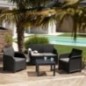 Salon de jardin en résine  Allibert by KETER - 4 personnes  SAN REMO  Gris graphite