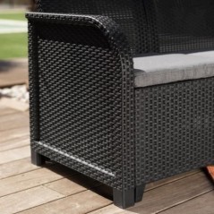 Salon de jardin en résine  Allibert by KETER - 4 personnes  SAN REMO  Gris graphite
