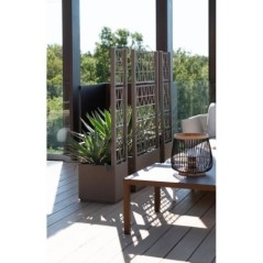 Bac a fleur - ETHICA - Taupe - Carré avec treillis - 38 L - STEFANPLAST