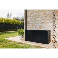 Coffre de jardin - En résine - MULTIBOX BRAVO - Gris anthracite - 270L - 117,5x45x56 cm