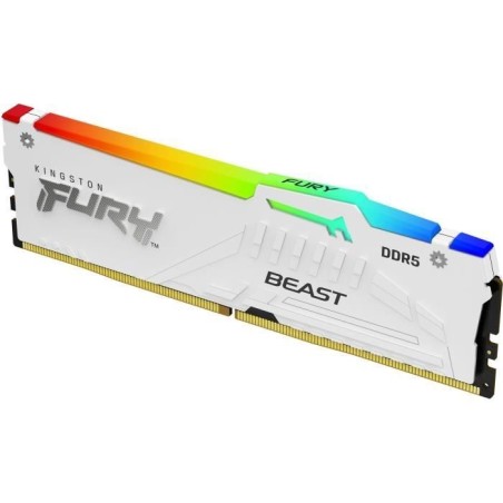 Mémoire DDR5 - KINGSTON - FURY Beast White RGB EXPO - 32 Go (2 x 16 Go) - 6000 Mhz - CL30