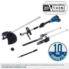 Débroussailleuse +taille-haies +coupe-bordures+élagueuse sans fil BC-MFH400-X -  - SCHEPPACH 20V IXES - sans batterie ni charg