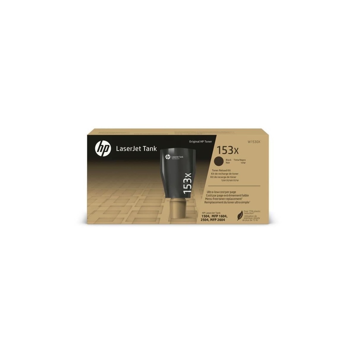 Kit de recharge de toner noir Authentique- HP - HP 153X - Pour LaserJet Tank (W1530X)