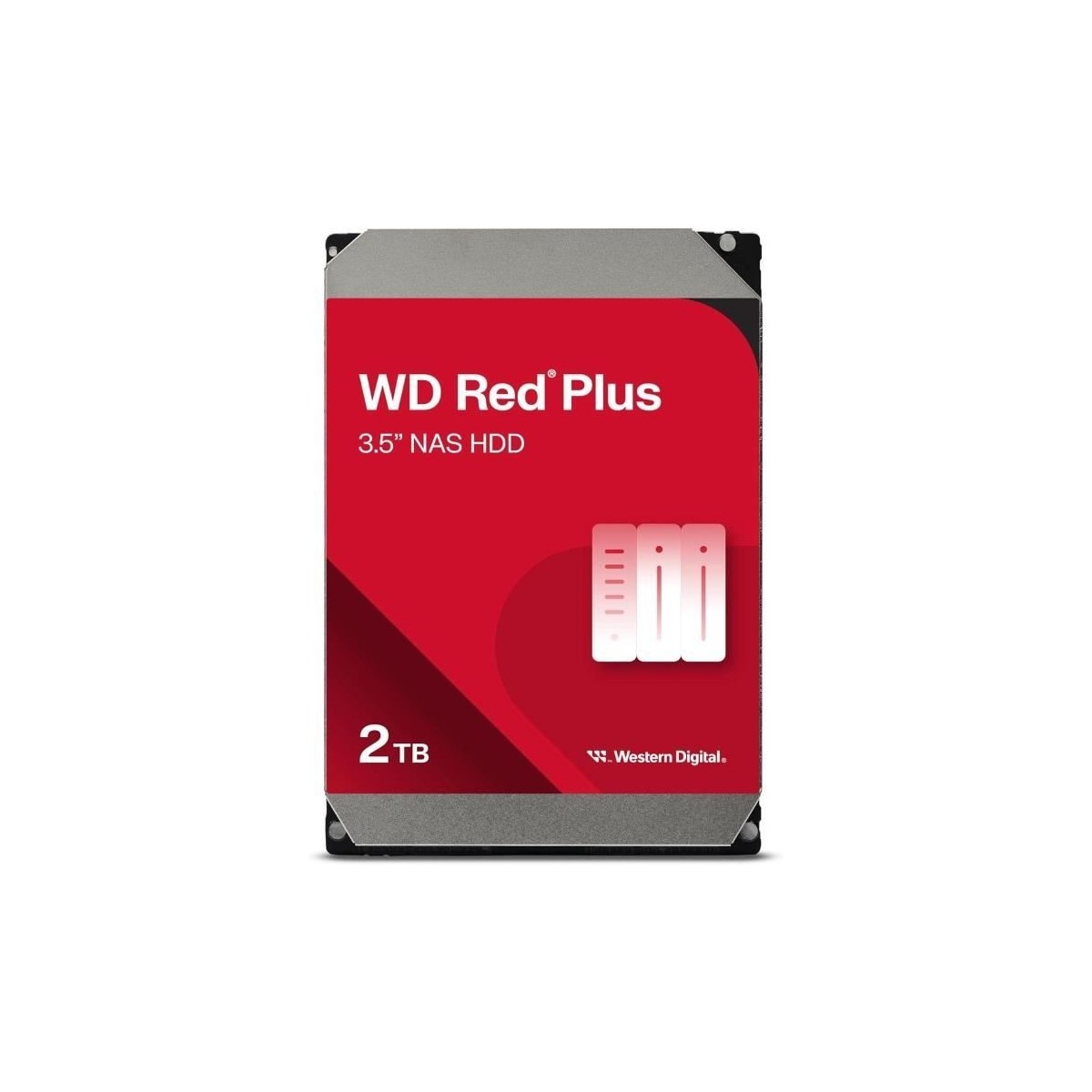 Disque dur Interne - WESTERN DIGITAL - Red Plus - 2To - 3.5 - Dédié NAS - 5400 RPM Class - SATA 6 GB/s (WD20EFPX)