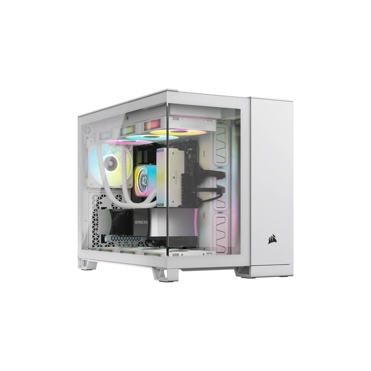 Boîtier PC - CORSAIR - CC-9011266-WW - 2500X - Micro ATX - Dual Chamber - PC Case - White